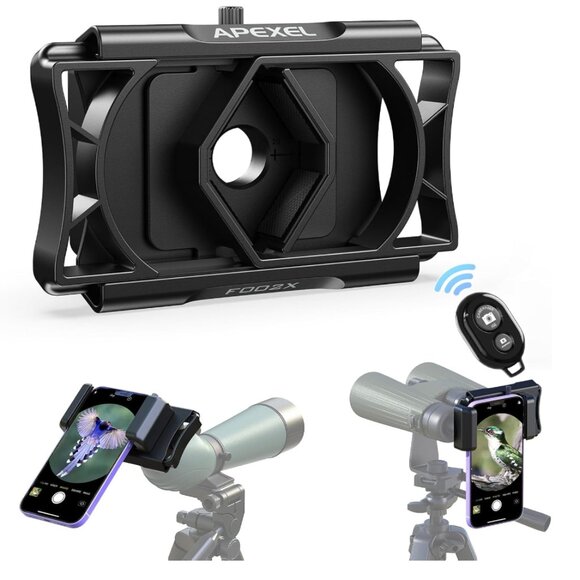 APEXEL Universal Phone Adapter for Telescope Binoculars Mobile Phone Holder Clip - Picture 1 of 6